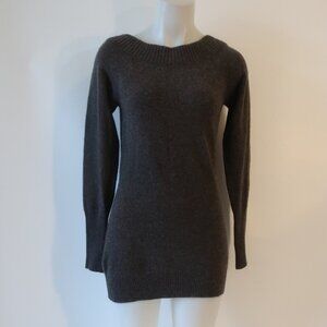 Womens Robert Rodriguez Charcoal Gray 100% Cashmere Tunic Sweater S